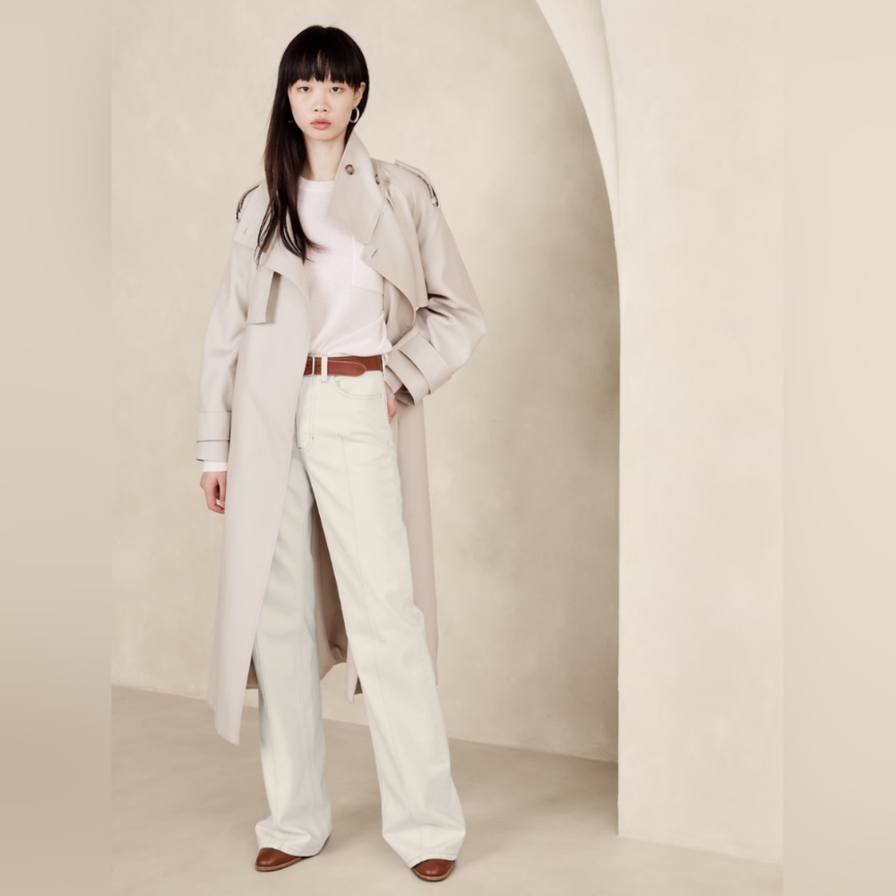 Banana Republic The Pintuck Jean Ecru White